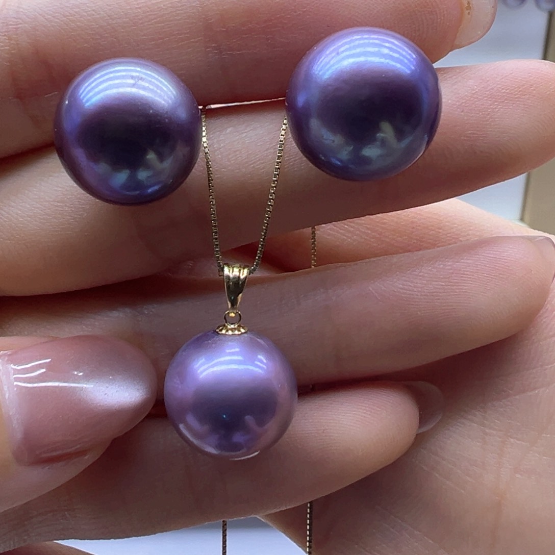 淡水珍珠18K金镶嵌吊坠(赠链)