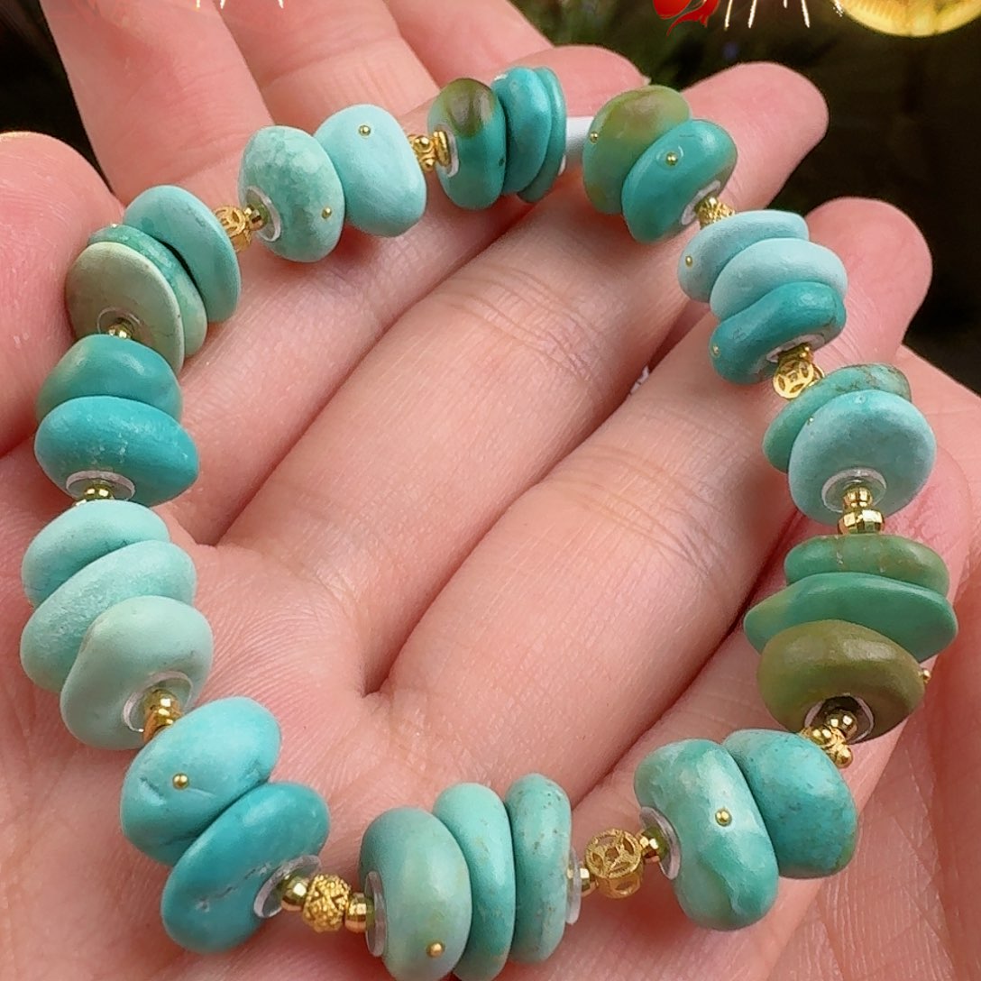 绿松石珠宝奇石18K金镶嵌