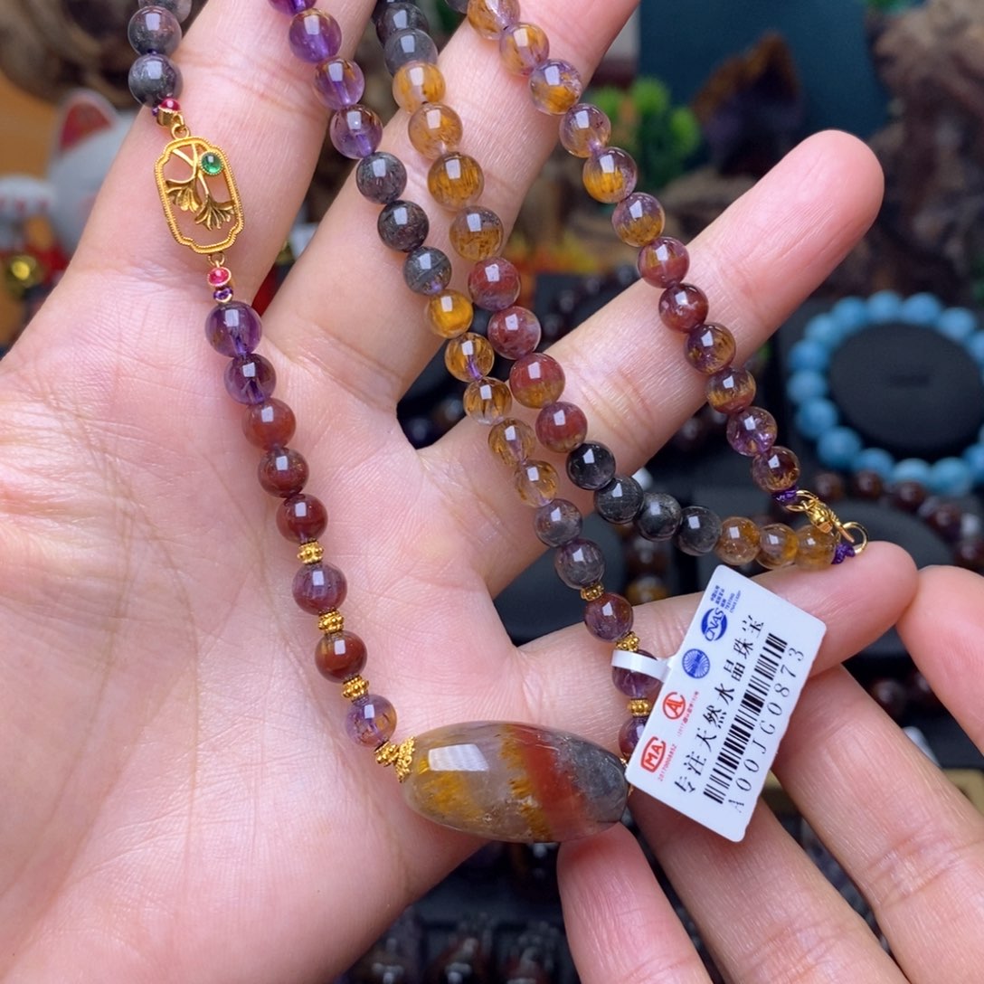 水晶A040极光原创项链未镶嵌