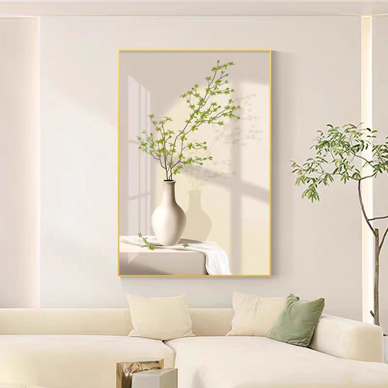 S59-大气玄关装饰画绿植走廊过道奶油风餐厅画客厅入户门沙发挂画