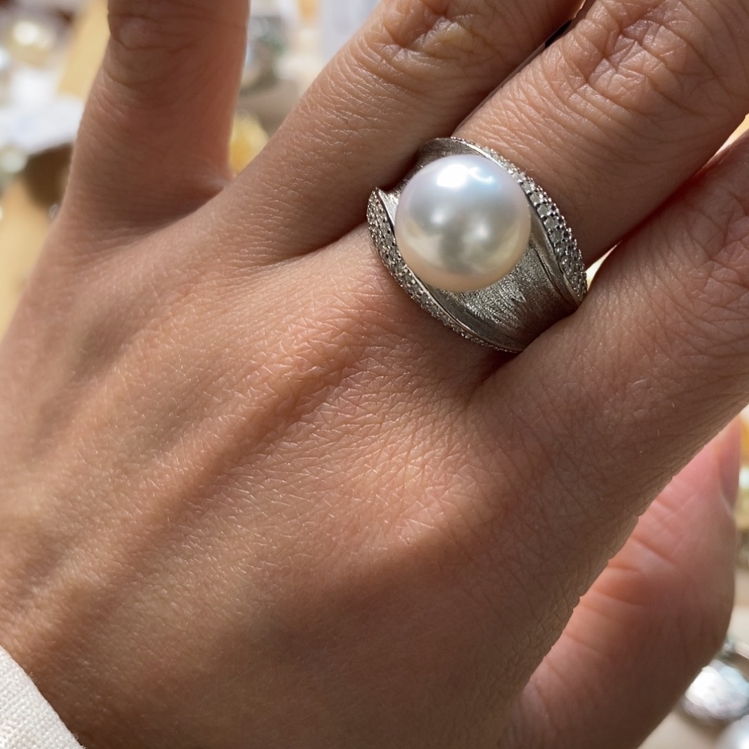 海水珍珠戒指银S925镶嵌