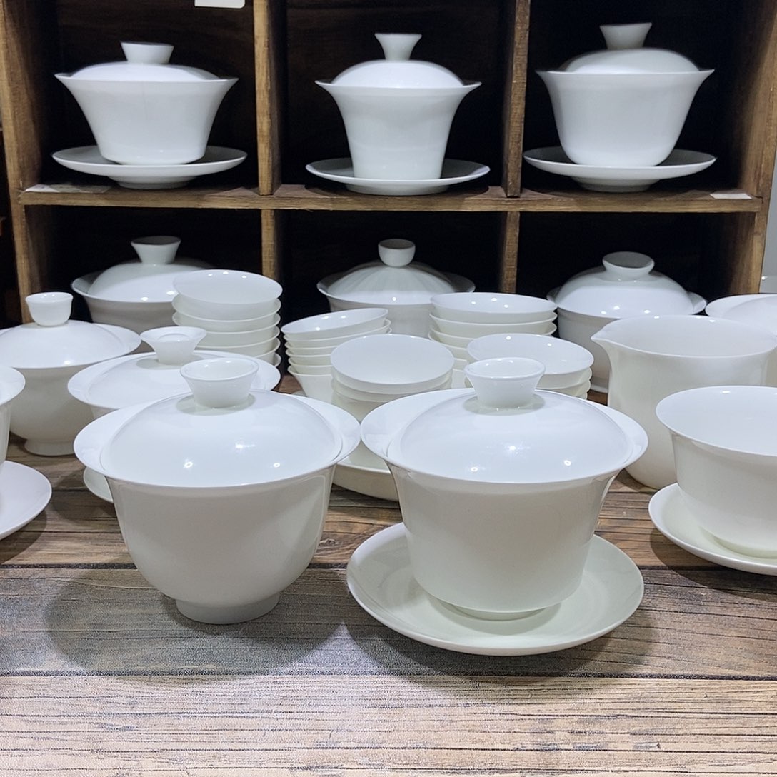 哎***呀骨瓷马蹄盖碗盖下150ml+2才盖碗170ml福利