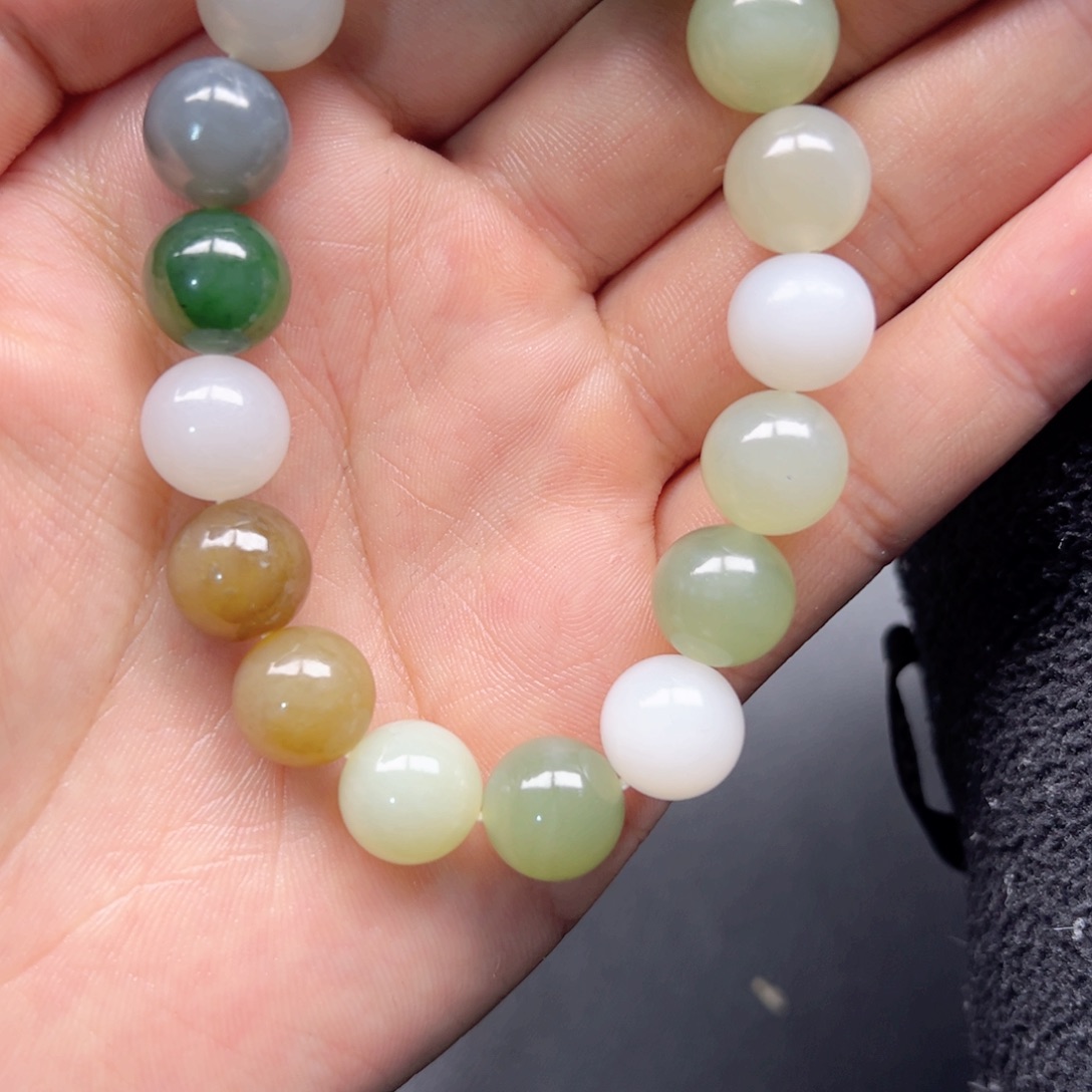 和田玉手链未镶嵌多样性拍一发一卡12多宝