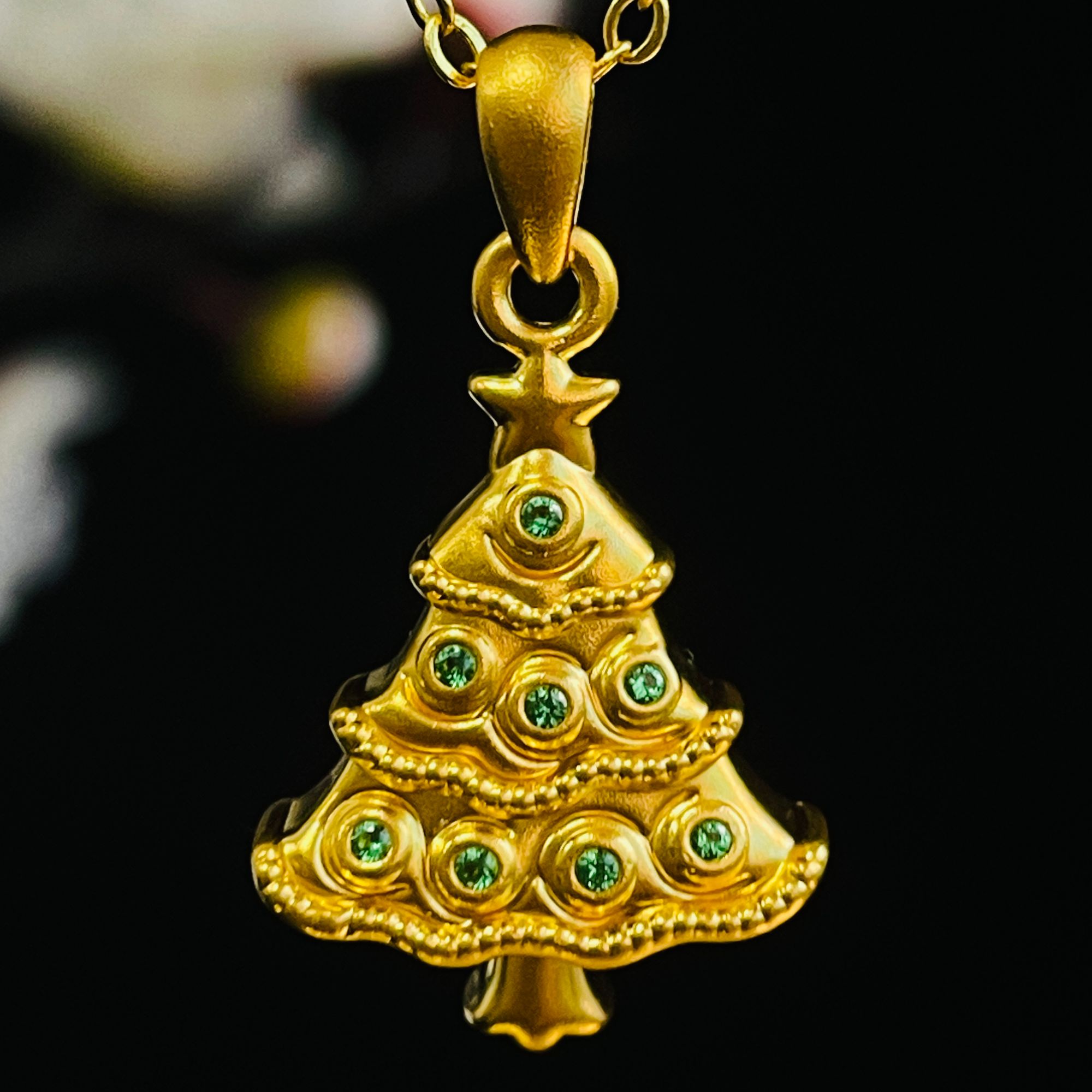 足金999  点钻 发财树 新年礼物吊坠  DZ247