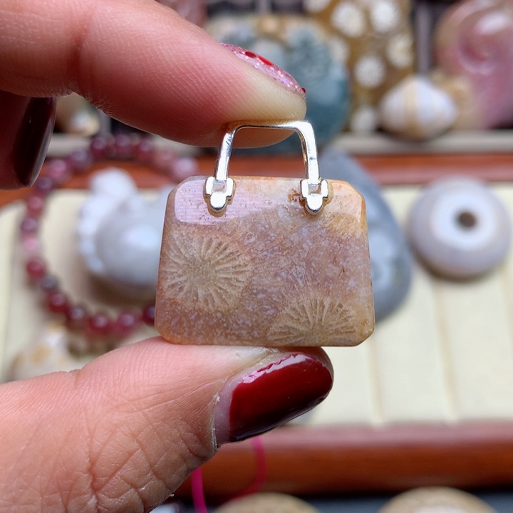 硅化珊瑚（珊瑚玉）颈饰未镶嵌