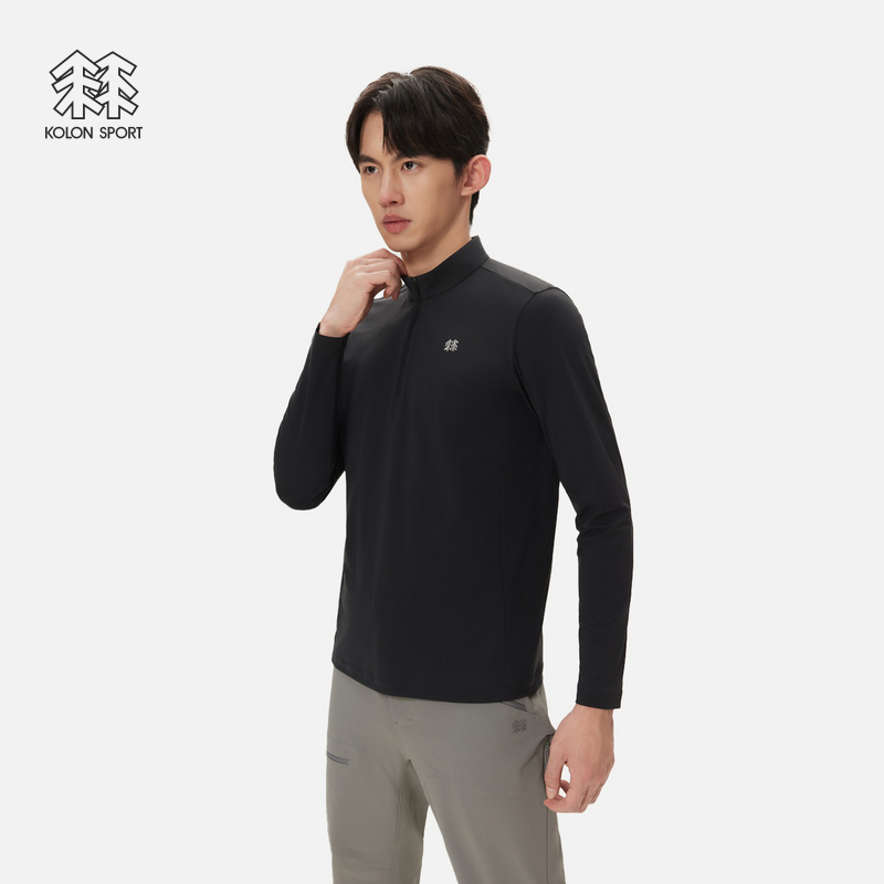 KOLON SPORT可隆吸湿速干T恤男士S-FUNCTIONAL半拉链长袖T恤