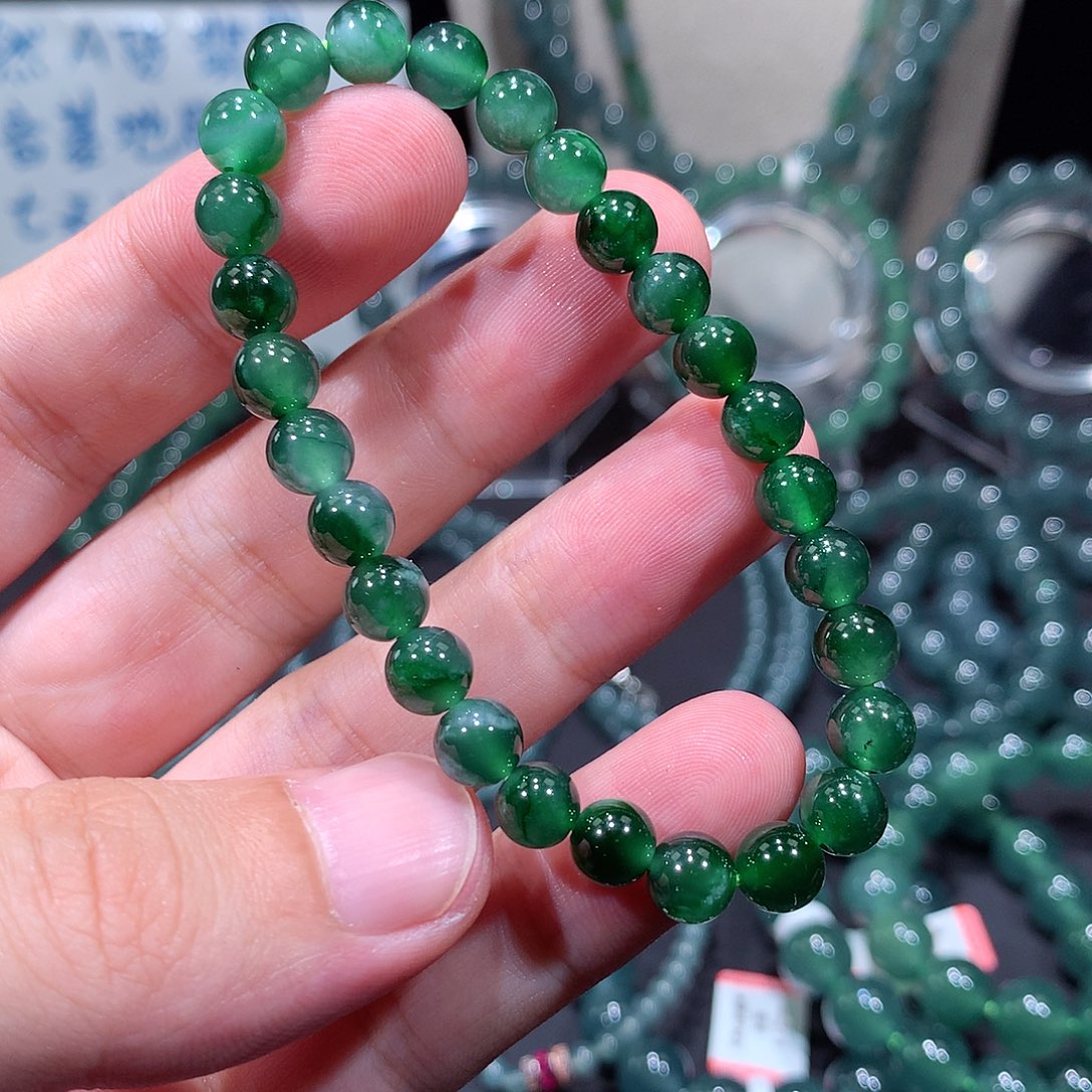 未镶嵌手串翡翠正品天然翡翠A货手串手链6.9