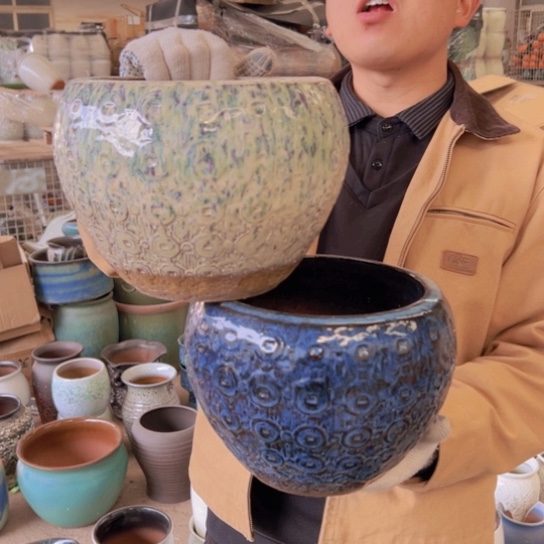 紫砂花盆高17口20————-