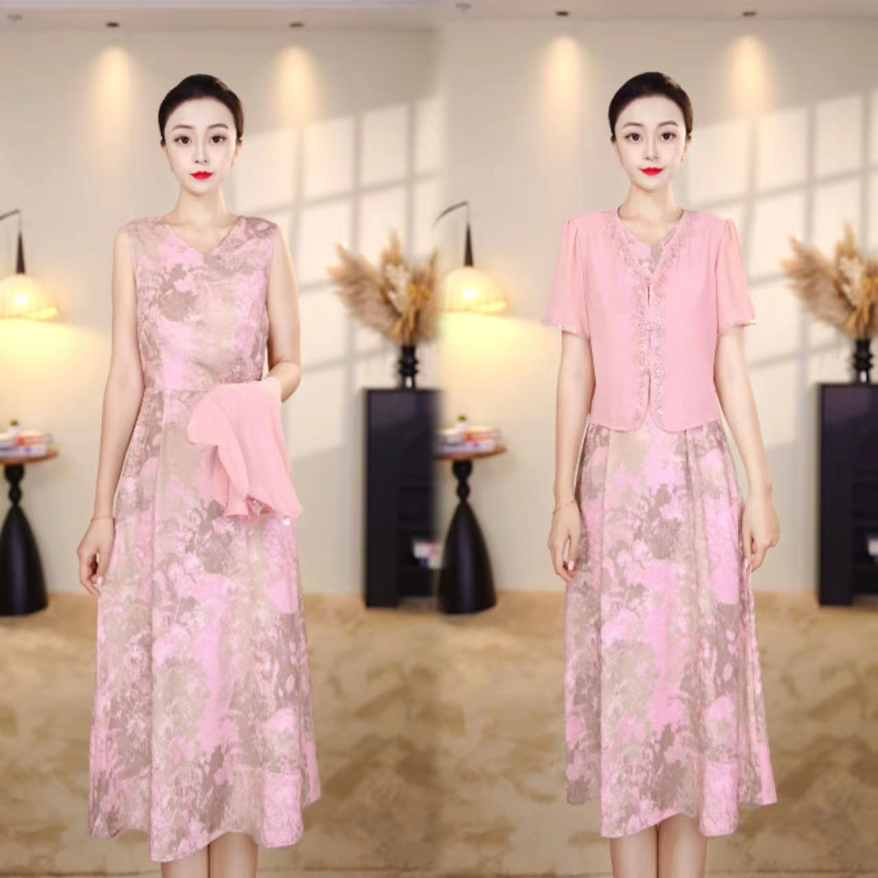 【两件套】夏季新品设计感洋气优雅百搭 国风气质外衫+背心裙