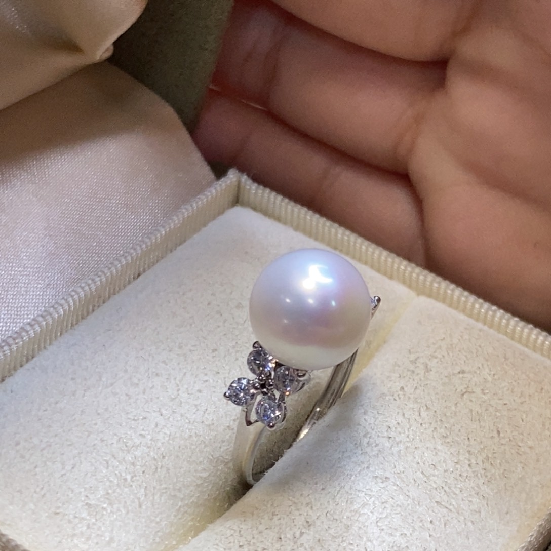 淡水珍珠戒指银S925镶嵌