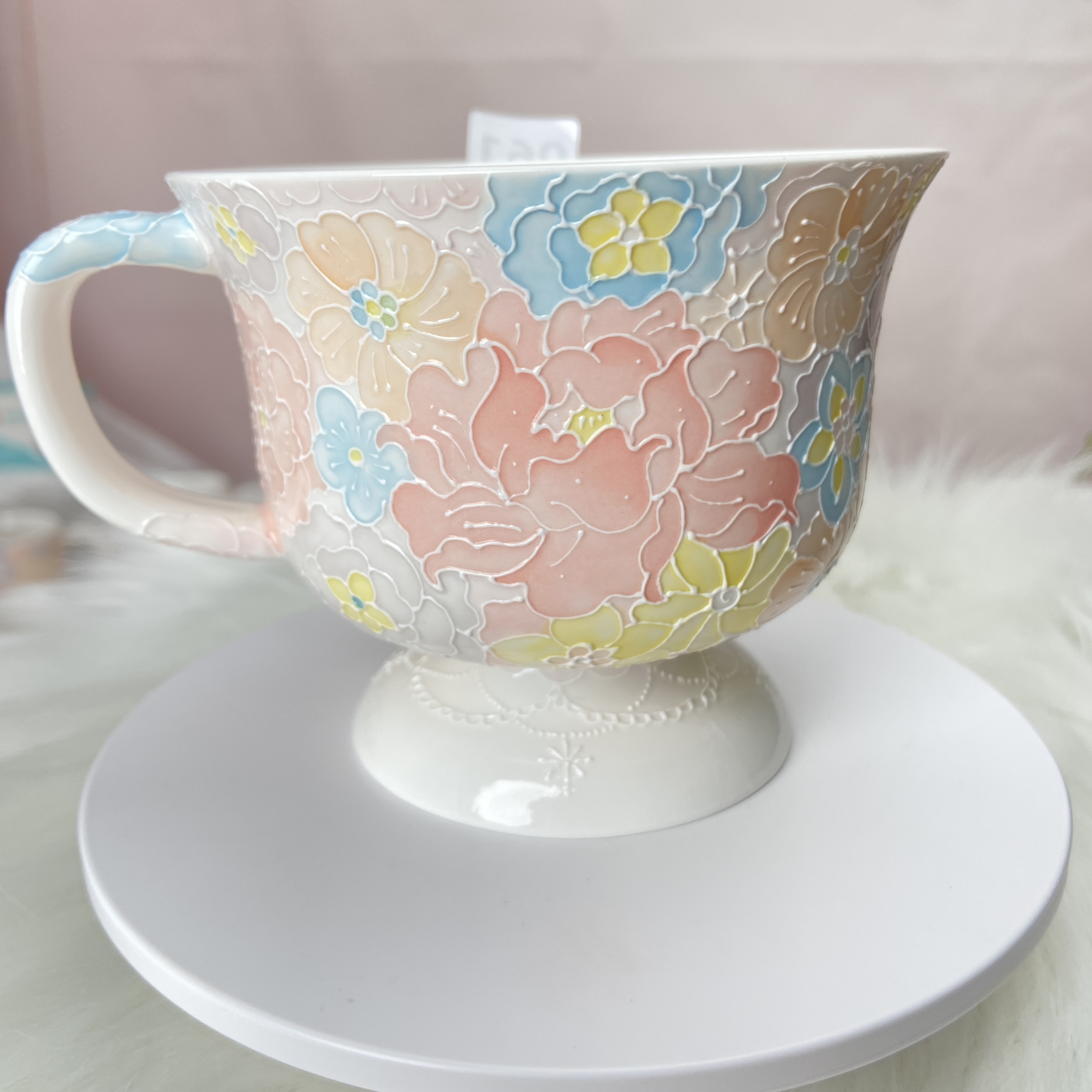 手工手绘万花马克杯茶杯咖啡杯实用随行杯