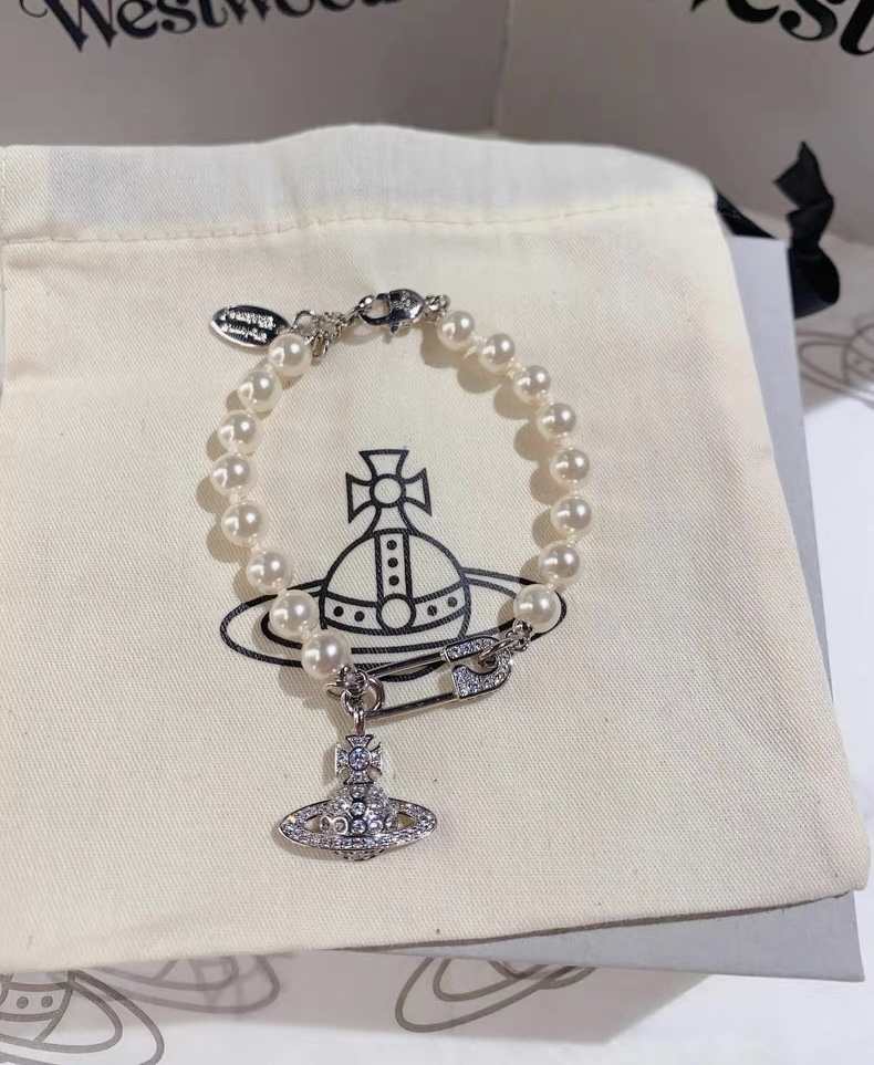 钛钢手链 别针西太后珠珠手链166