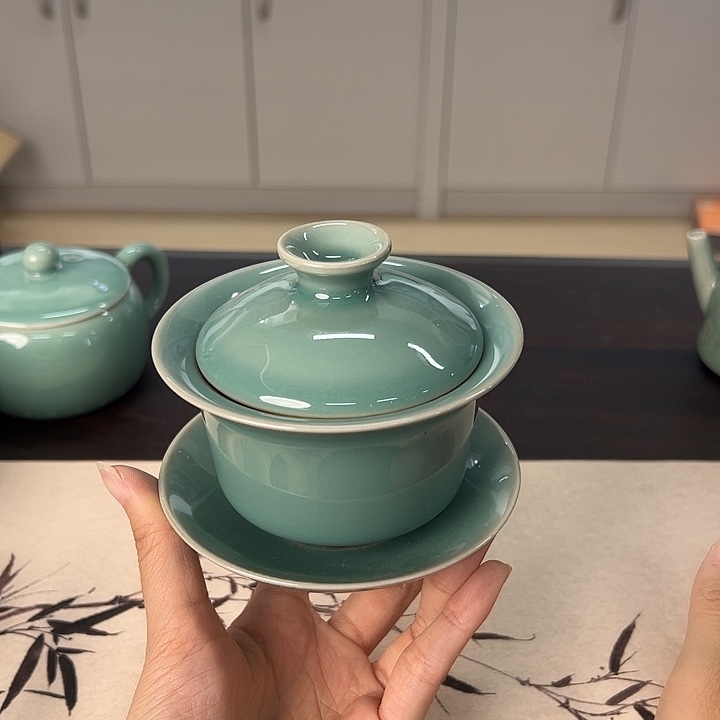 龙泉云间青瓷小米茶器