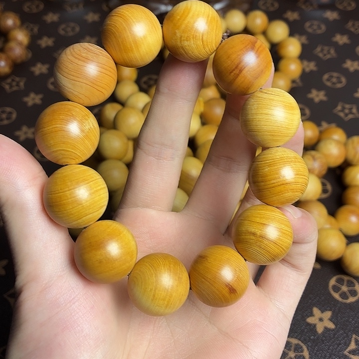 柏木（崖柏）手串/手链崖柏白泥膏带水波20mm