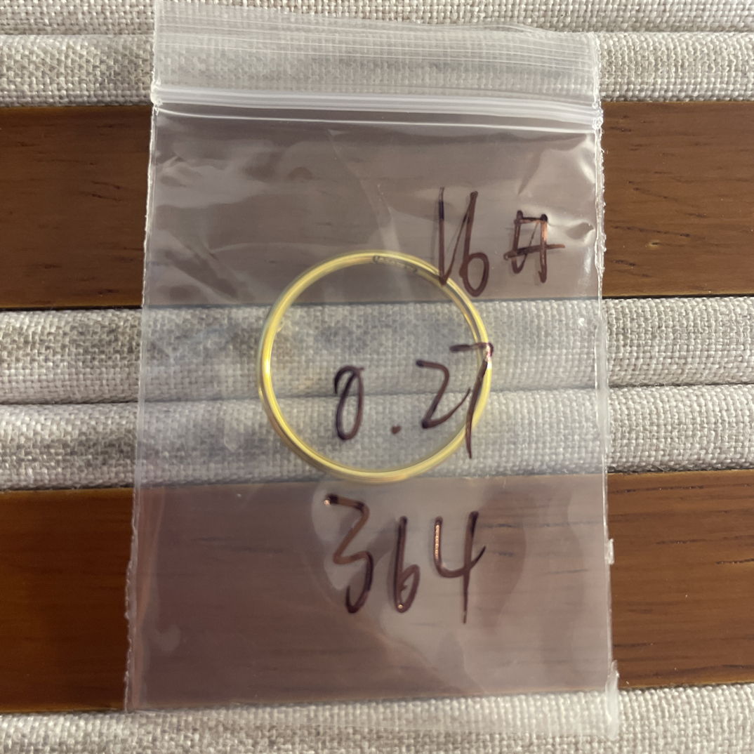 克重0.27 16号 亮面戒指 足金999