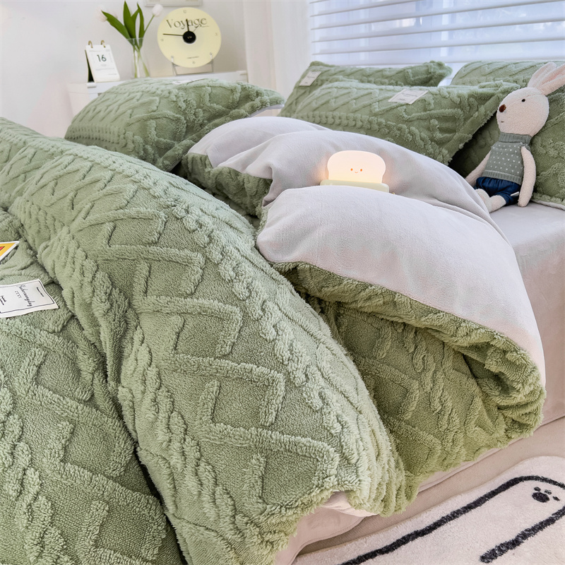 塔芙绒四件套橄榄绿（加大）