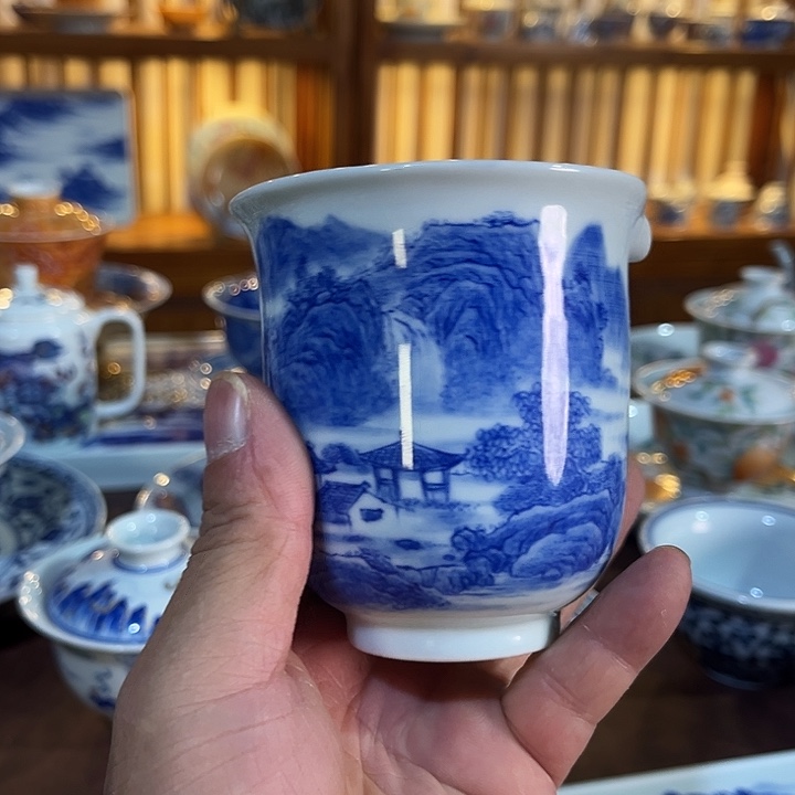錡镇堂手工手绘壶杯