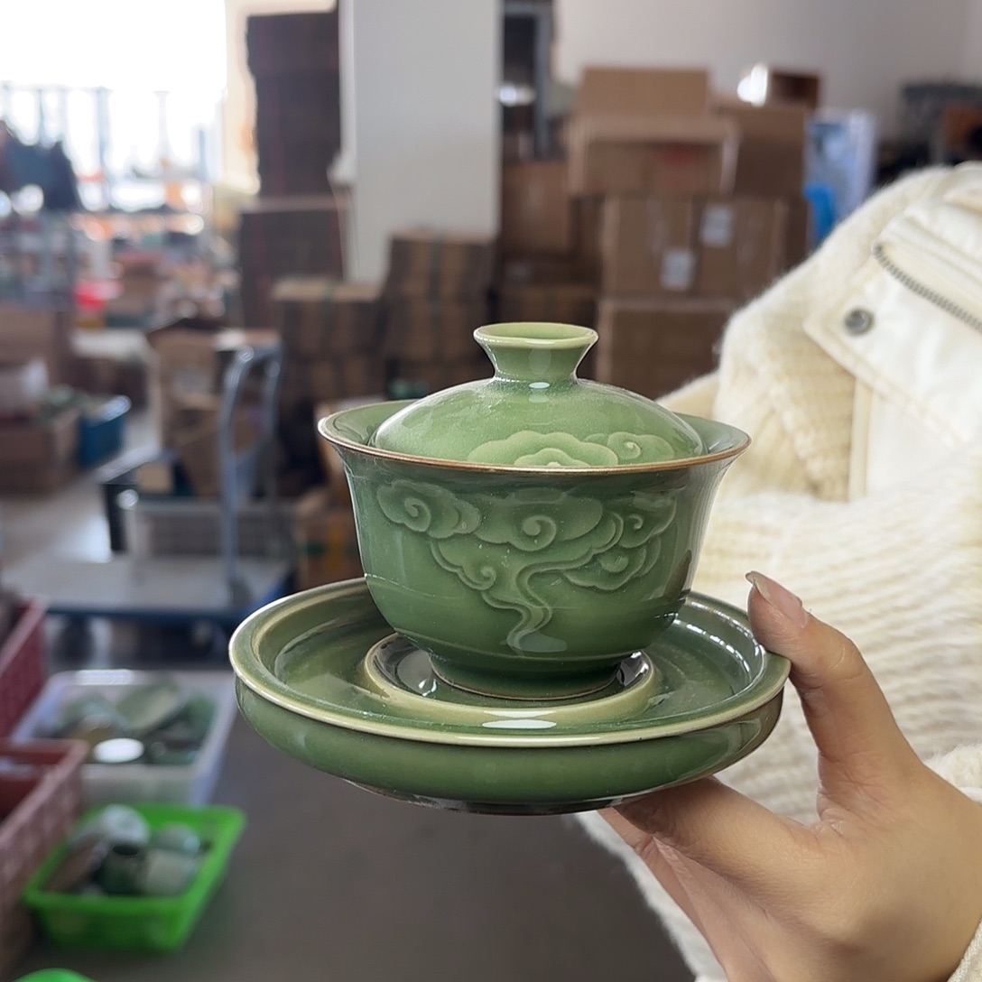 龙泉云间青瓷小米茶器