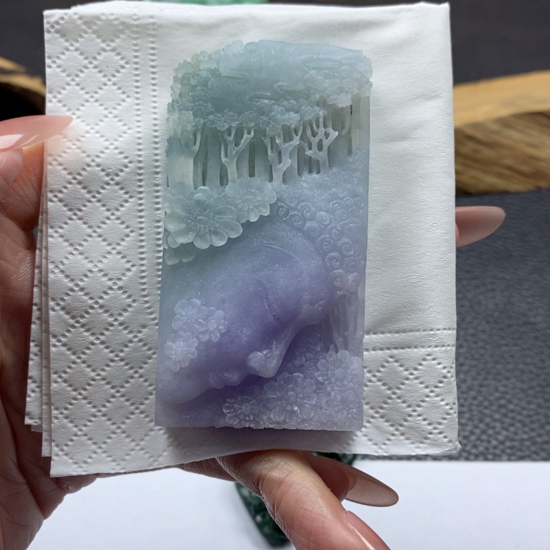 有****定制翡翠未镶嵌花开见佛