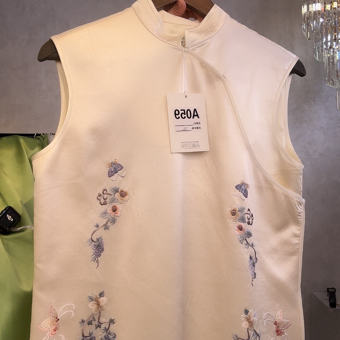 丝毛缎旗袍裙苏绣059