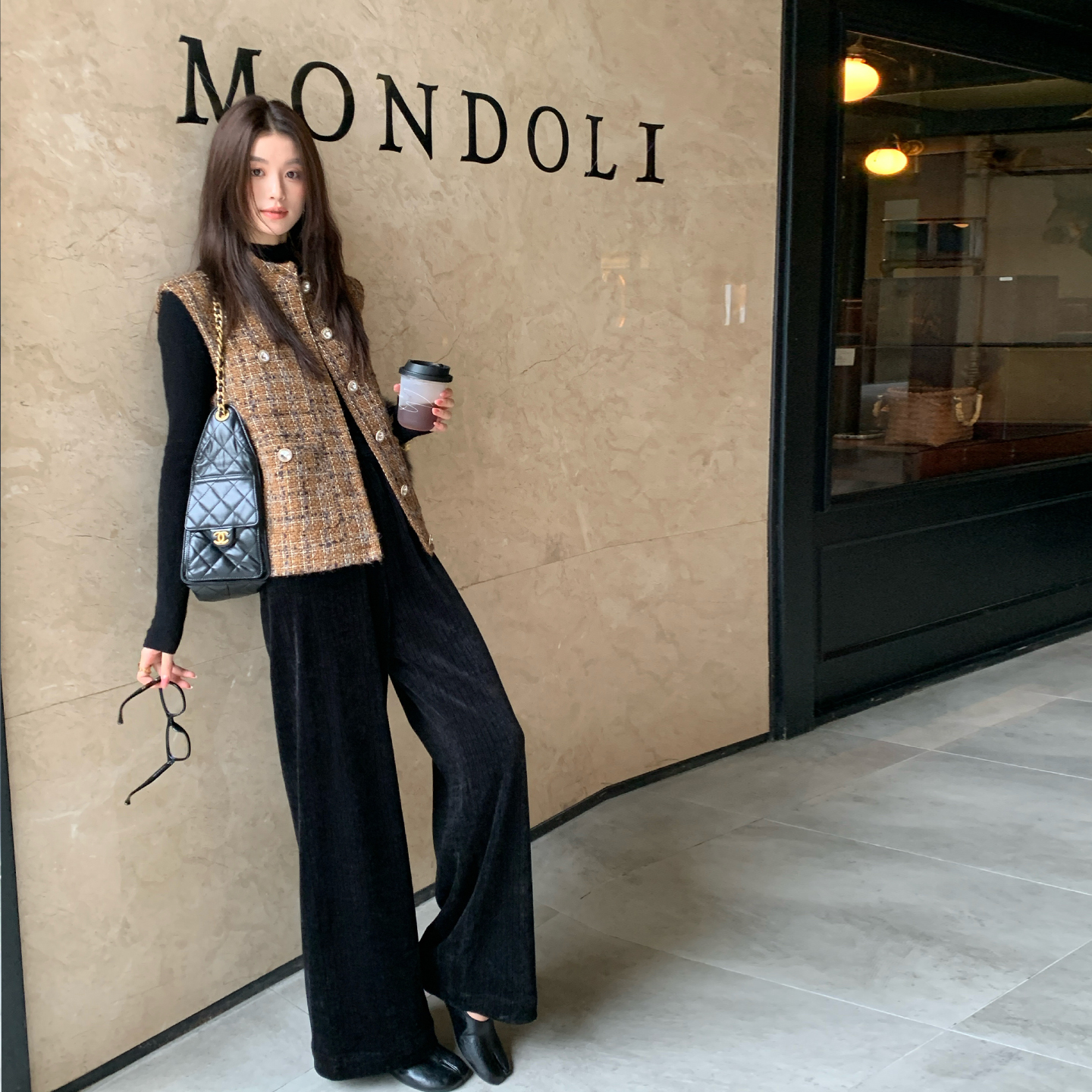 【秋野白日梦】RARE ZZ三色灯芯绒坑条显瘦基础百搭阔腿裤女