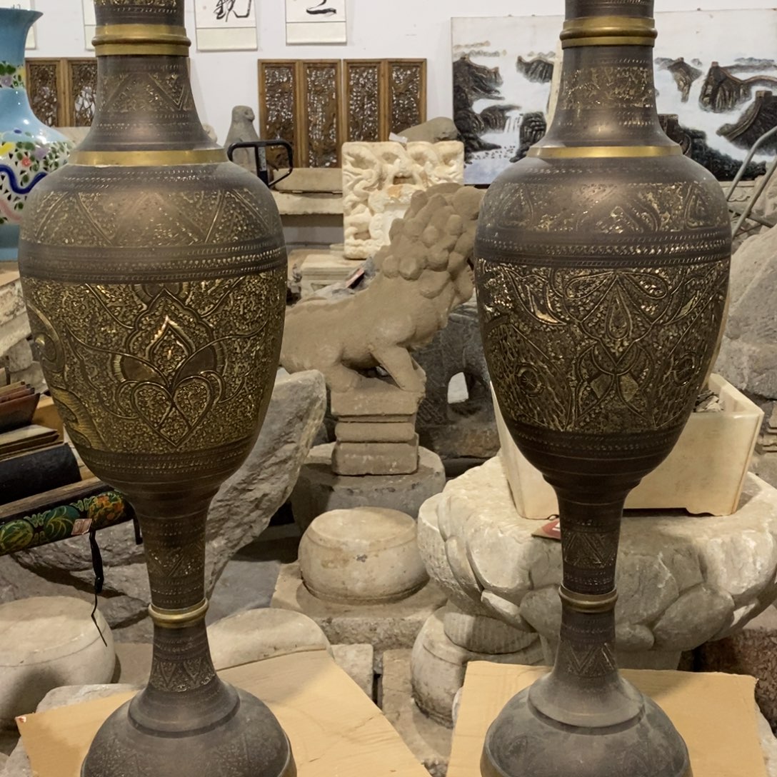 大***侠黄铜一对铜瓶哈哈哈古古