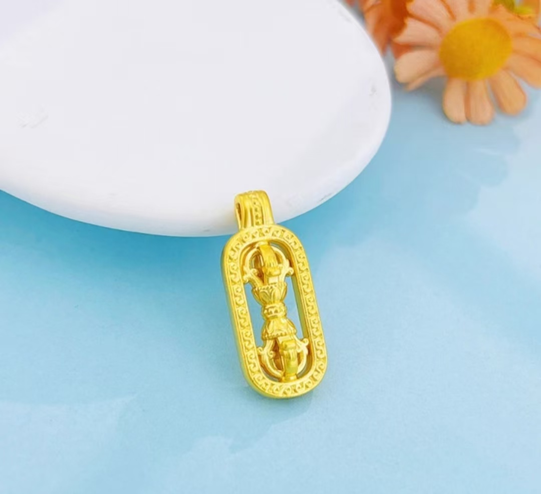 【金展珠宝】足金 金刚杵吊坠