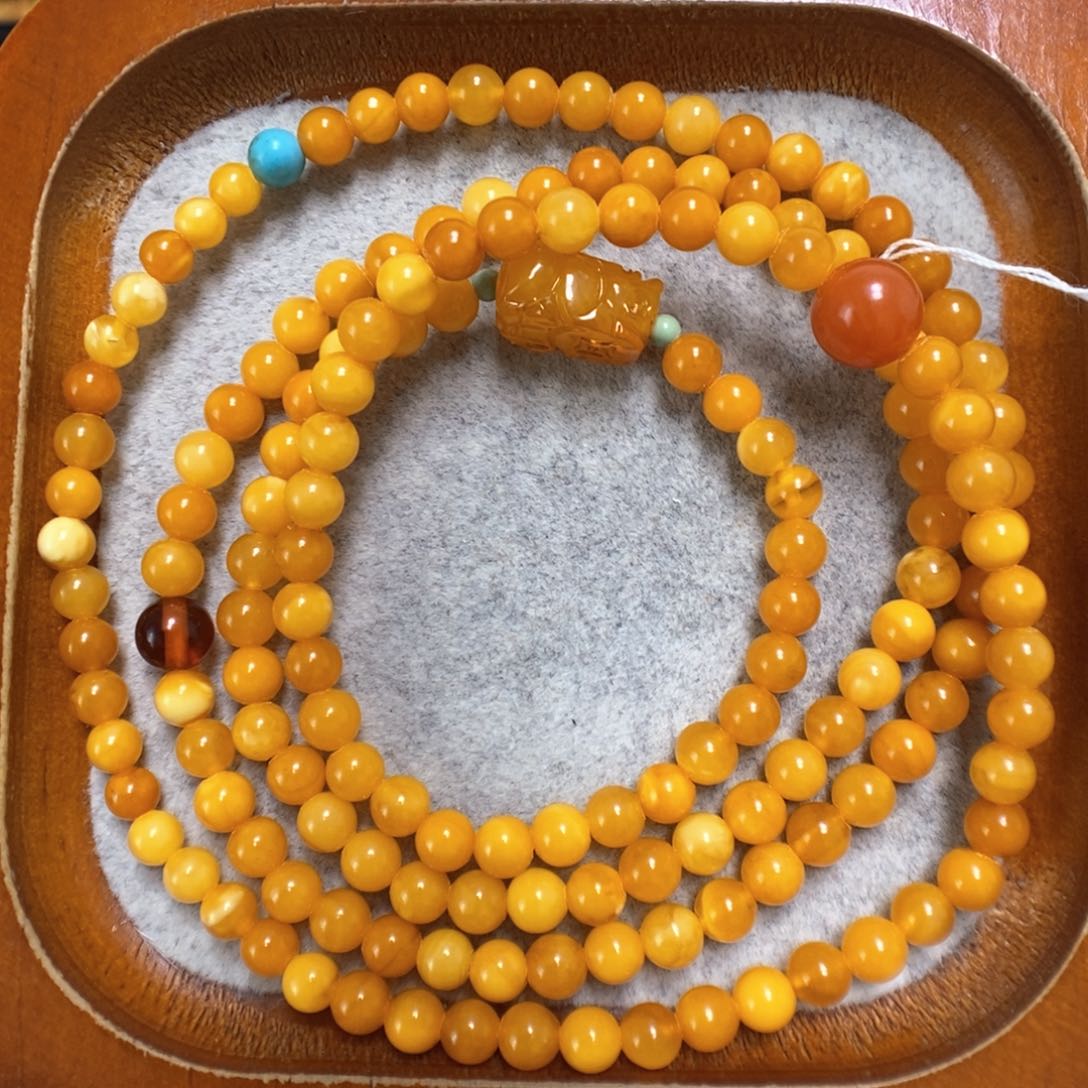 蜜蜡手串未镶嵌微*醺蜜蜡手串