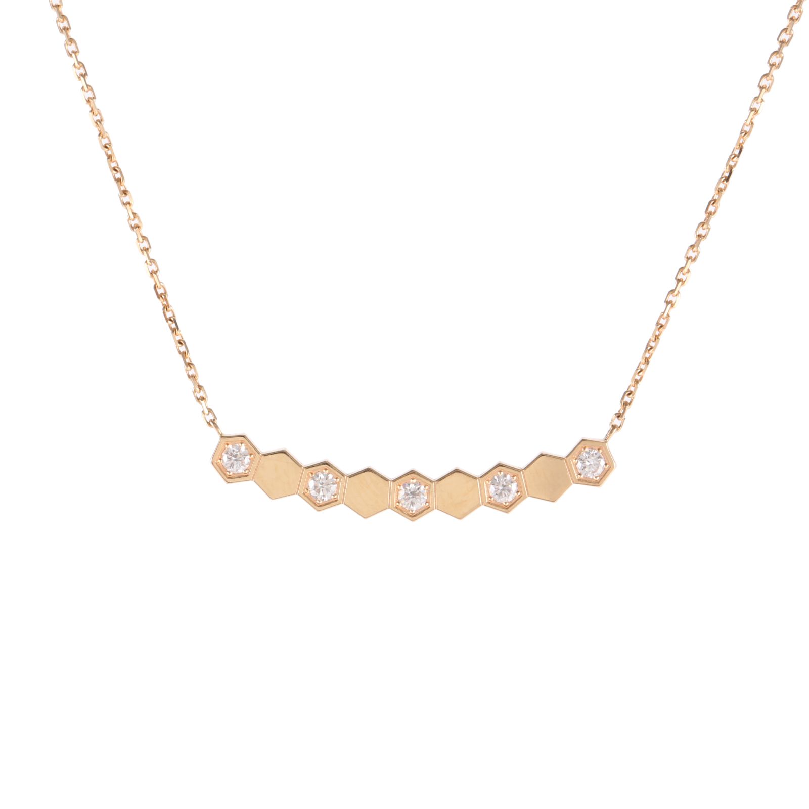 95新 Chaumet/尚美 【66活动】玫瑰金 Bee My Love 蜂巢间钻项链