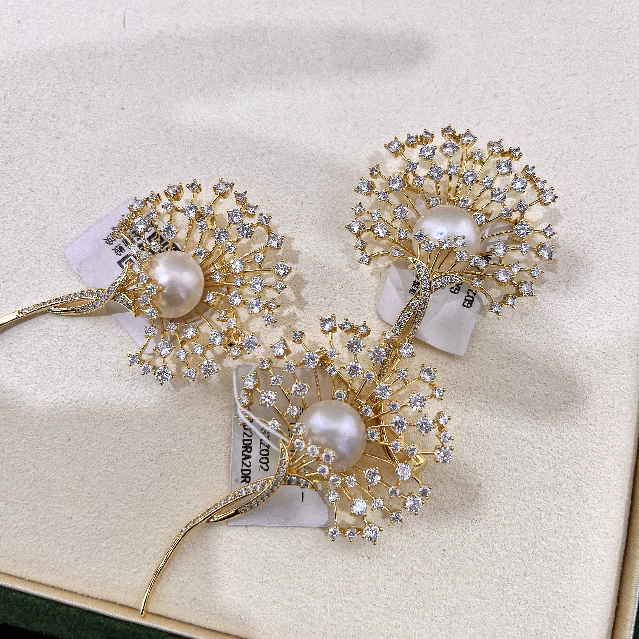 天然海水马贝设计款蒲公英胸针 多样性发一 R482（金色）