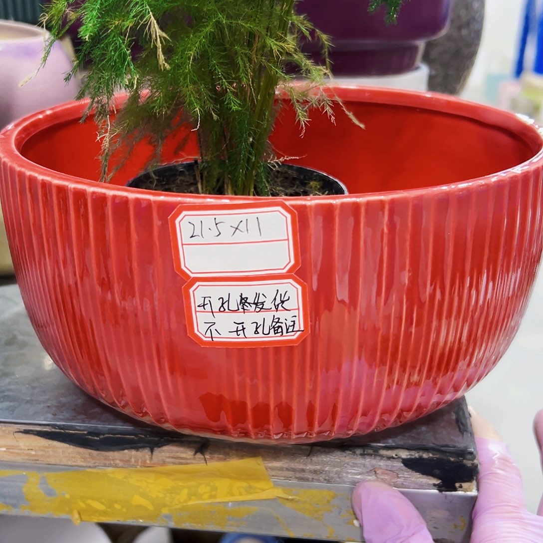 有孔外贸尾单陶瓷花盆凑单18米包邮