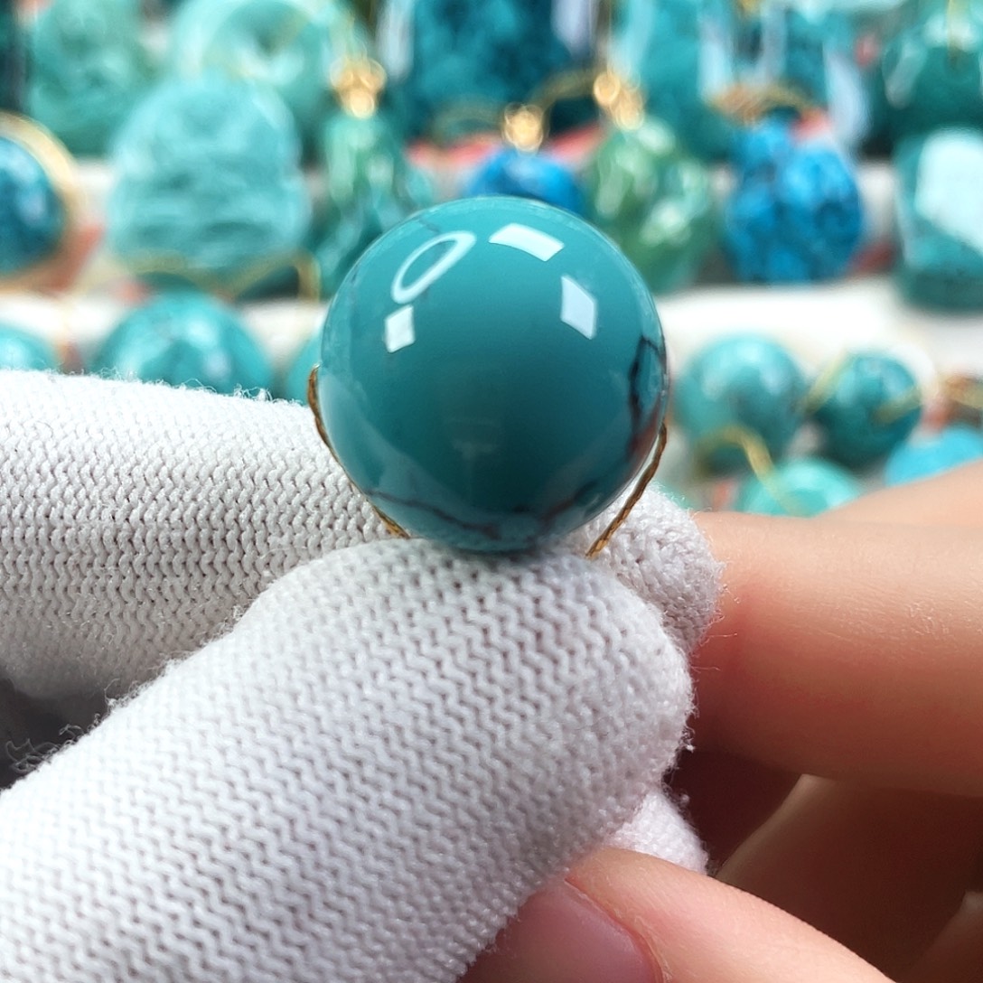 绿松石未镶嵌车挂直径18.2