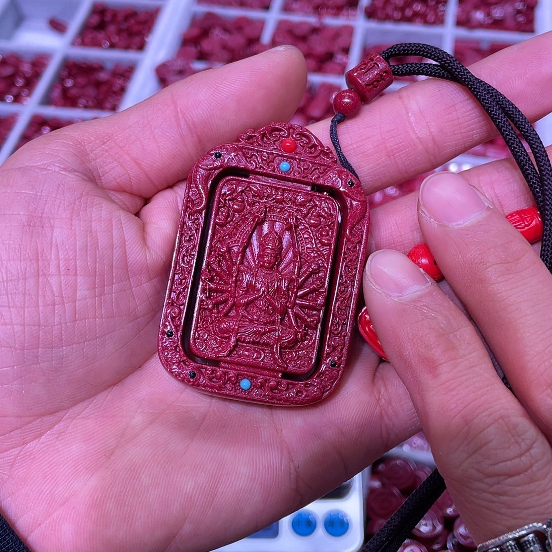 天然辰砂紫金砂大号千手观音