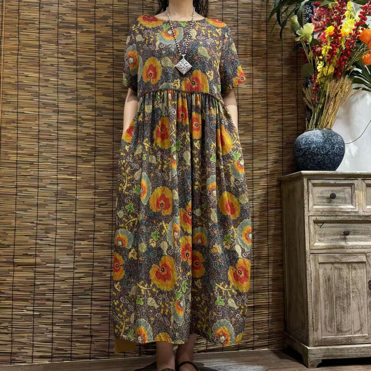 7285新款夏季洋气减龄优雅大方显瘦连衣裙QZ