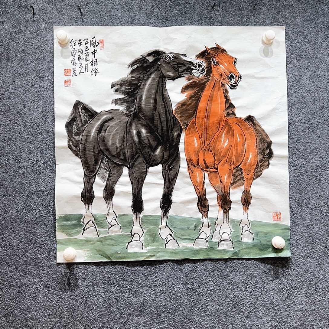 国画纯手绘画心原创