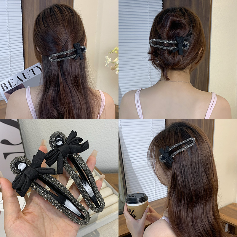 抓夹气质适合年轻人的旗袍发饰女ins发夹森系简约网红百搭黑色YH