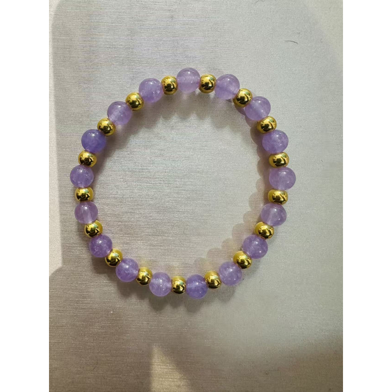 足金999紫色晶珠手串（卡5光珠17颗）