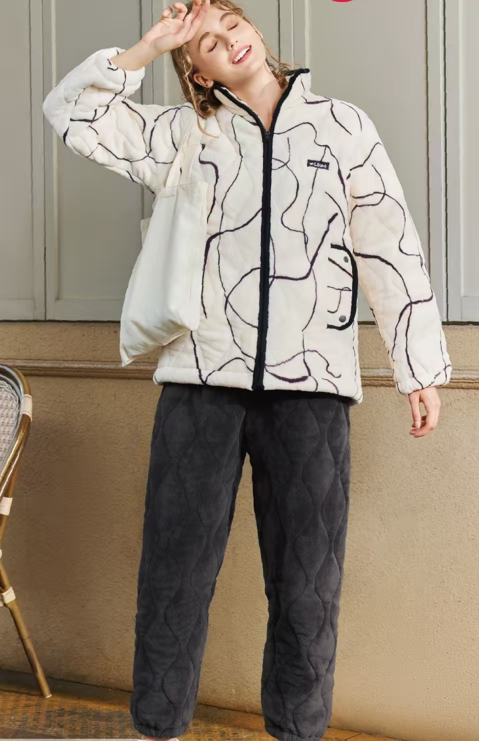 25580167休闲立领舒适居家秋冬家居服