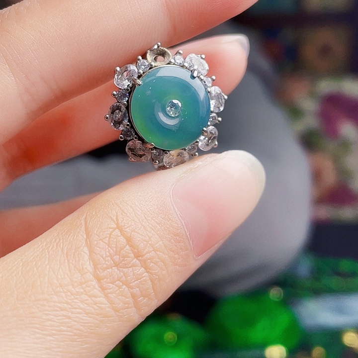 翡翠银S925镶嵌颈饰多样性微瑕