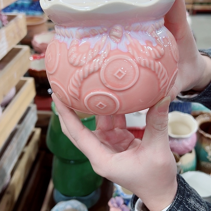 有孔，凑单福利满10元发货陶瓷多肉花盆！