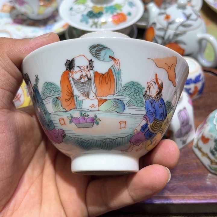 纯手绘精品盖碗杯