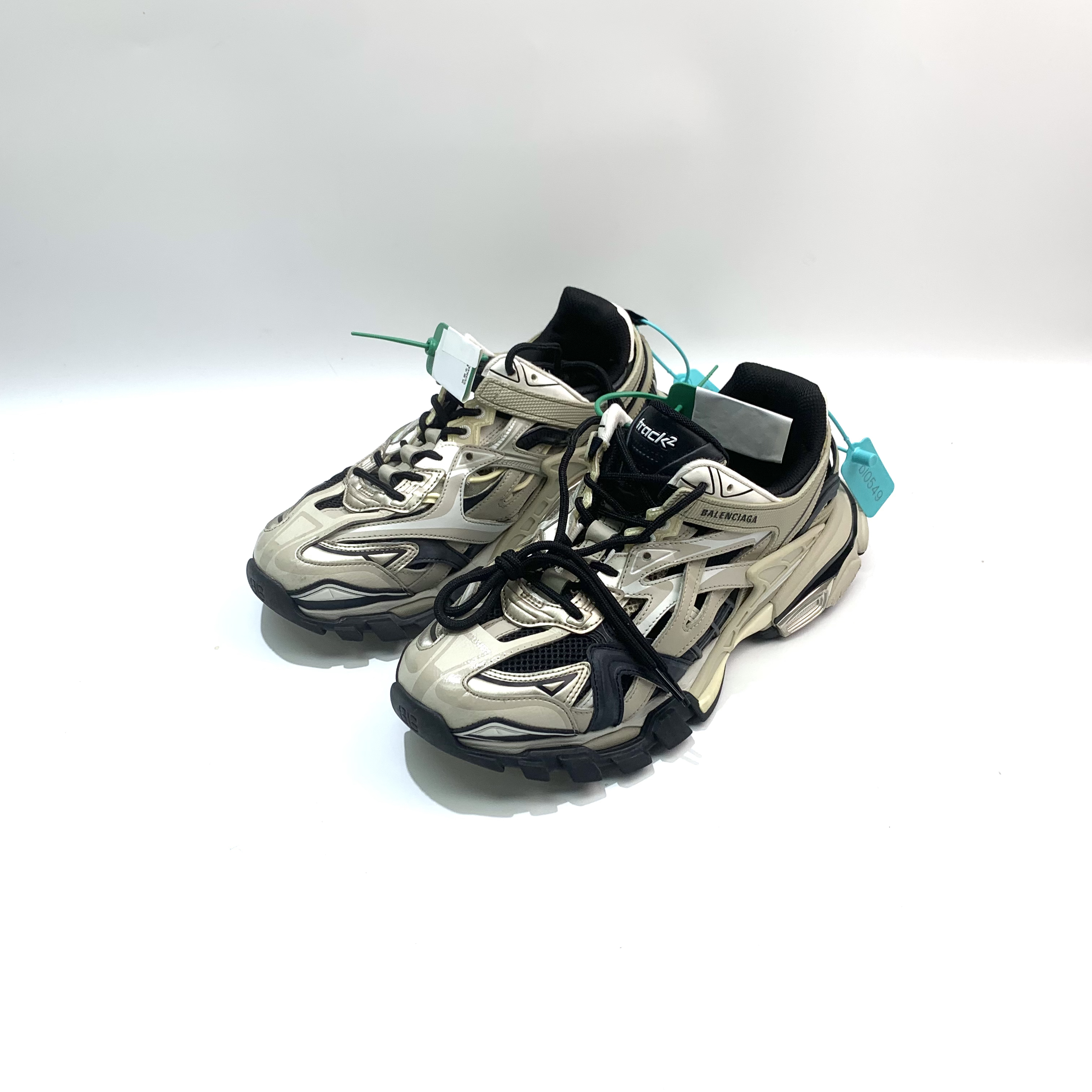 95新 Balenciaga/巴黎世家 43码 米黑色Track2.0老爹鞋bl0549