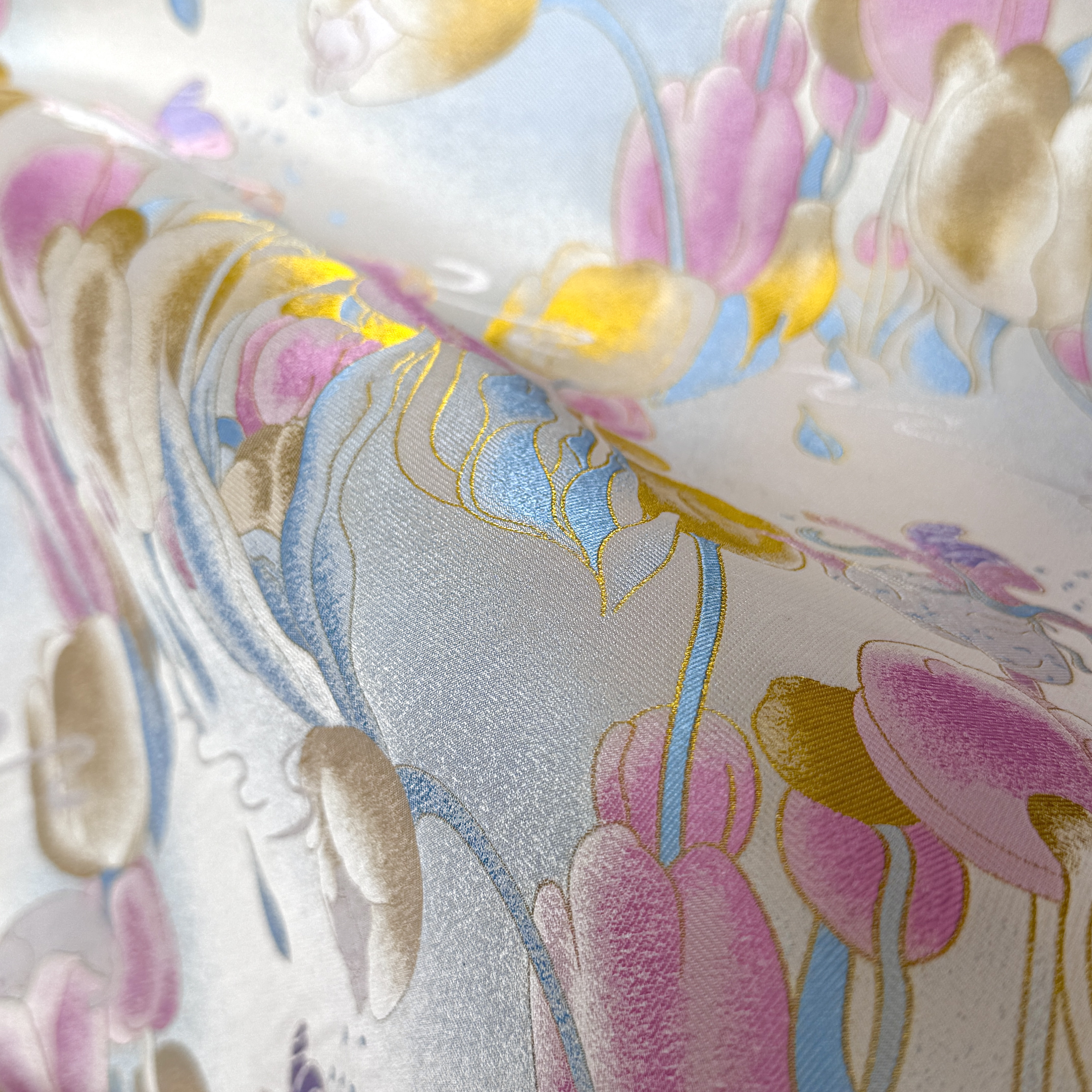 郁金香小仙女织金宋锦100桑蚕丝140幅宽