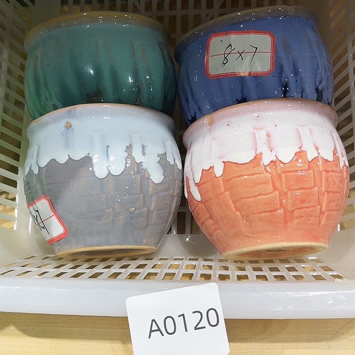 瓷片花盆多肉植物艺术品