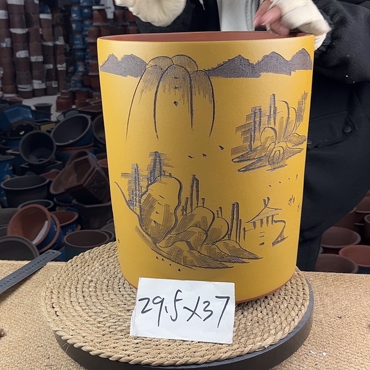 红陶紫砂花盆紫砂