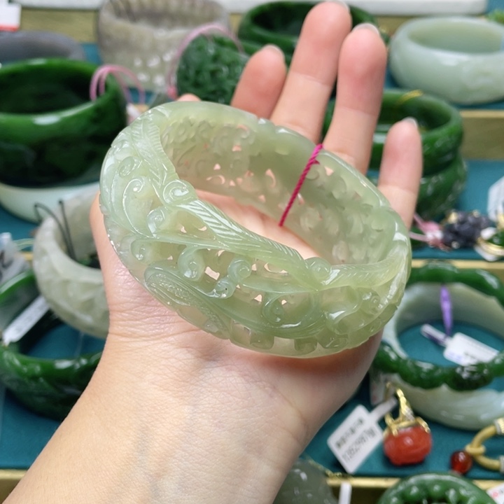 和田玉手镯63+圈口 编号46未镶嵌