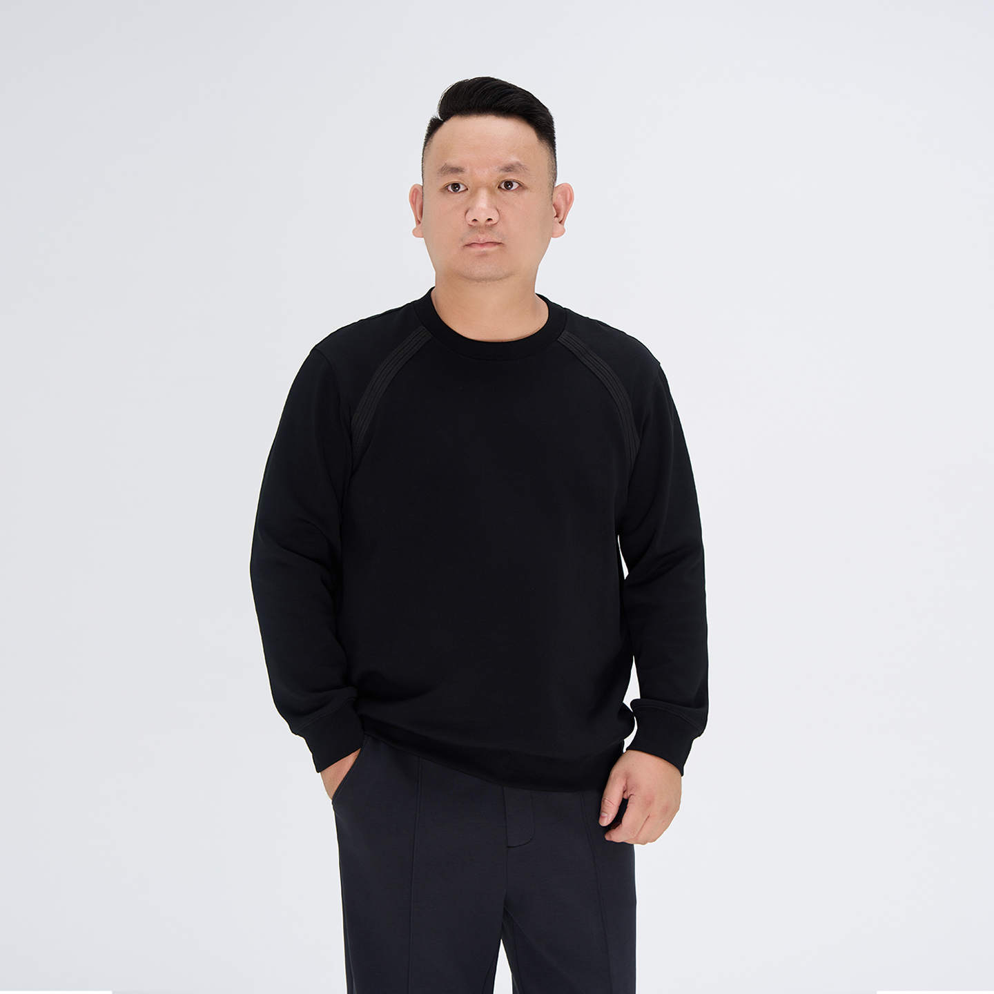 美式重磅卫衣秋季大码男士高级感长袖打底衫百搭圆领休闲上衣9378