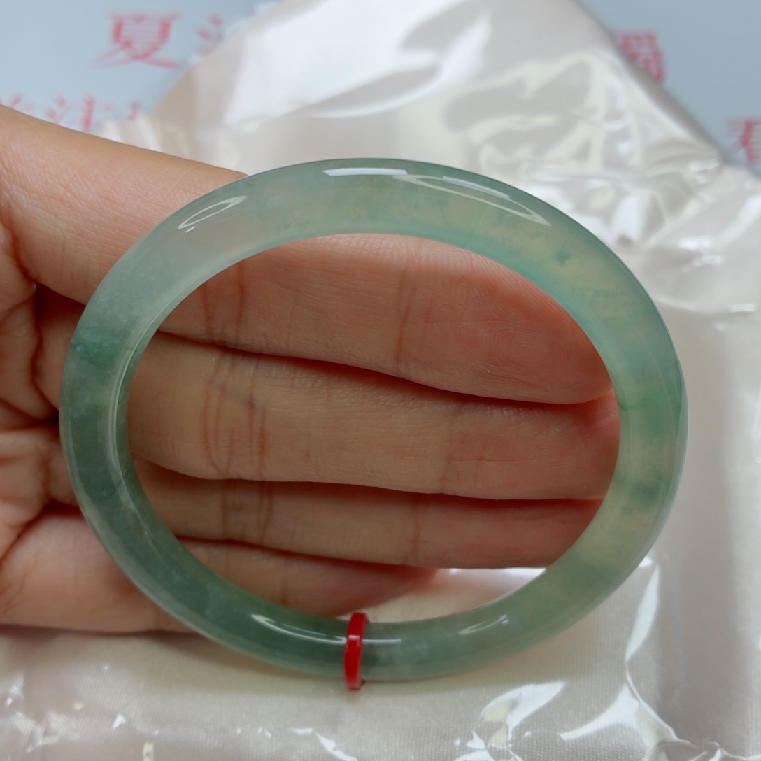 未镶嵌手镯翡翠老坑53圈冰玻璃晴绿小钢炮014强推⭐️⭐️