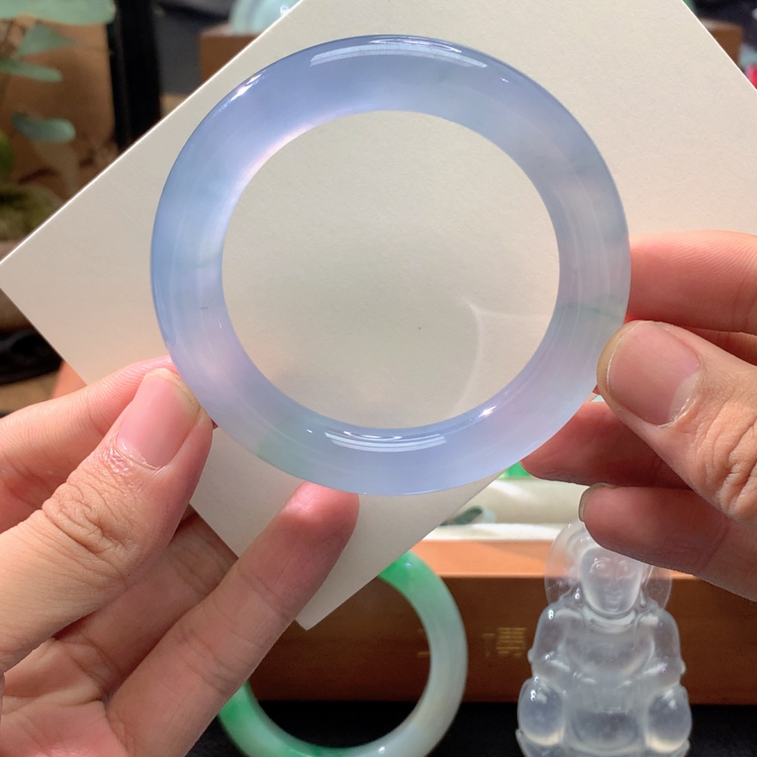 翡翠未镶嵌手镯圆条55圈