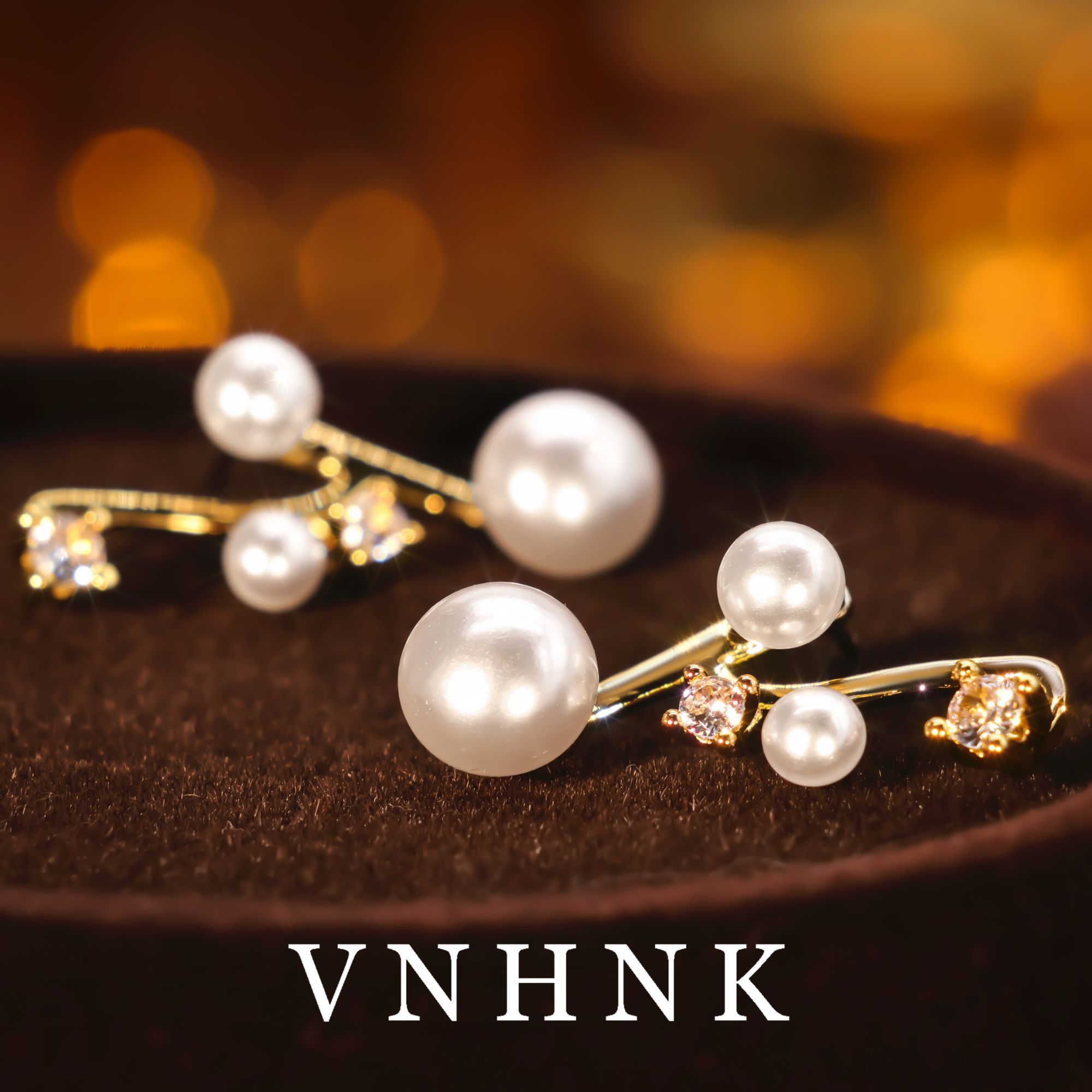 铜合金仿珍珠耳饰 美可儿    M666    金色精致耳环预售